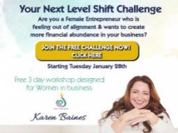 your next level shift challenge free 3 day workshop for women with karen baines